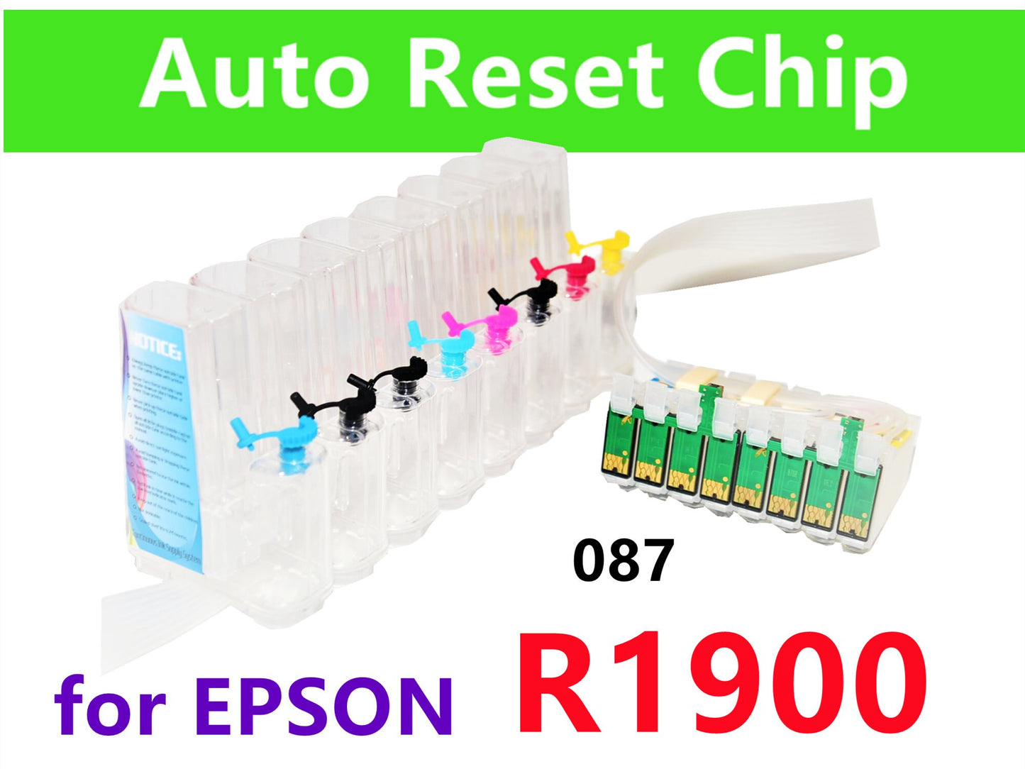 Empty, Dye, Pigment CIS CISS Ink System for Stylus photo R1900 Printer T087 87 ink cartridge wide format printer