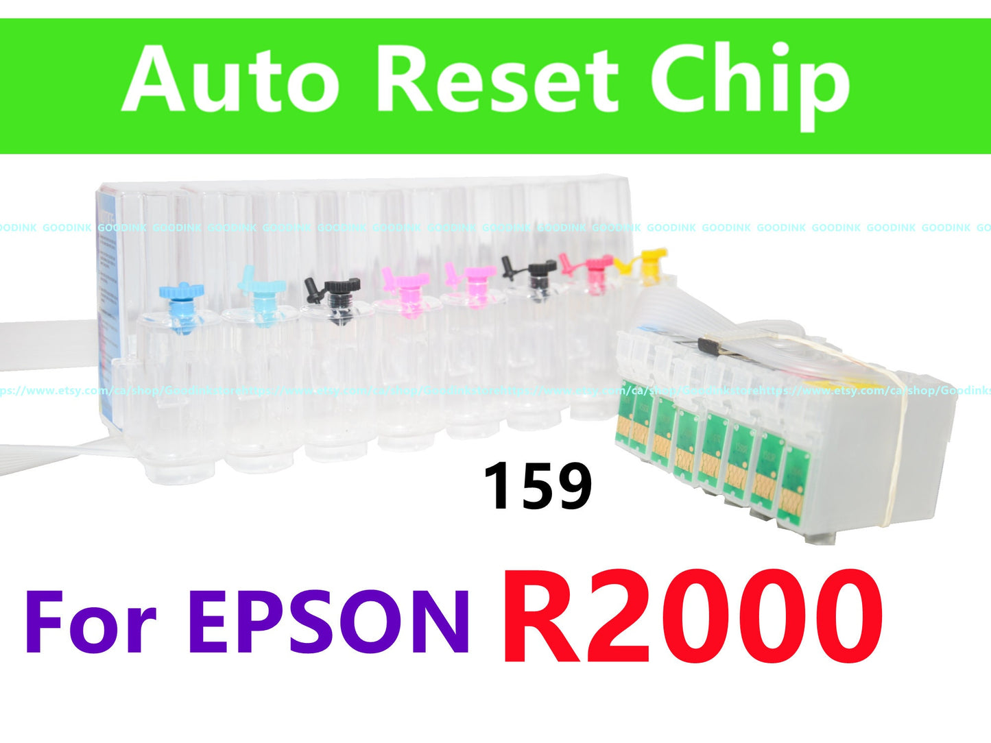 Empty, Dye, Pigment CIS CISS Ink System for Stylus Photo R2000 Printer T159 159 ink cartridge wide format printer