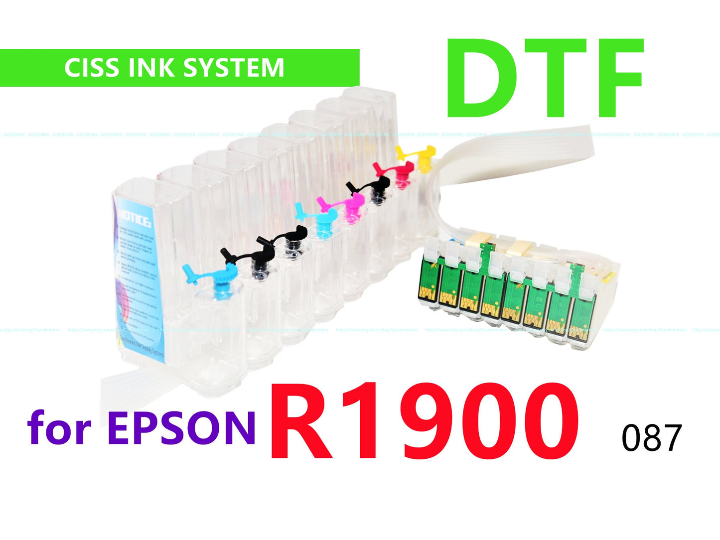 Empty cis CISS Ink System for Stylus Photo R1900 T087 087 87 with ARC for DTF Printing