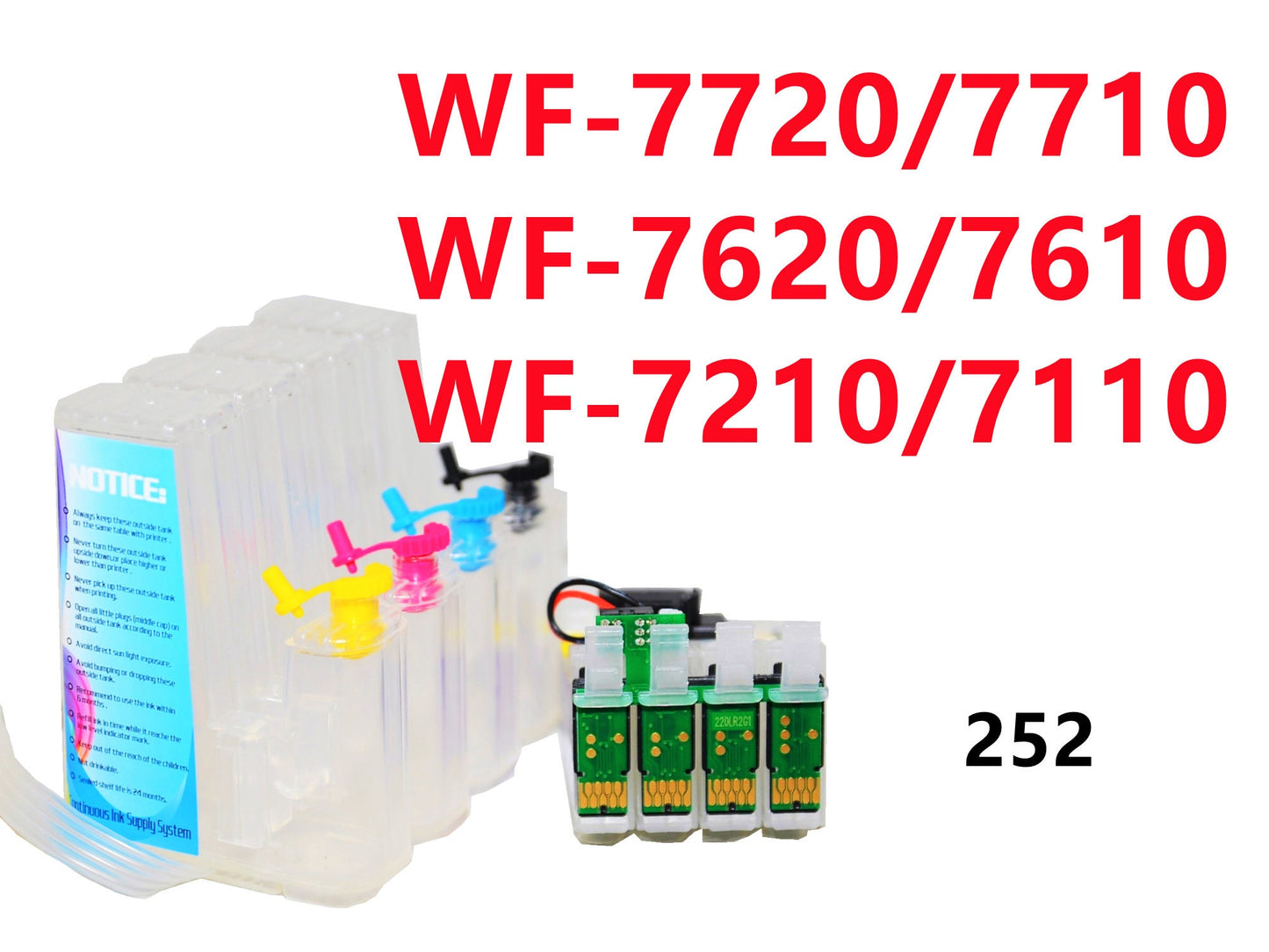 CIS CISS Ink System for Workforce wf 7720 wf 7710 wf 7210 wf 7620 wf 7610 7110 wf 3640 wf 3620 Printer T252 252 ink cartridge