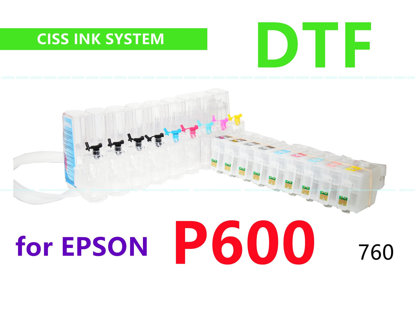 Empty cis CISS Ink System alternative for SureColor P600 Printer T760 760 with ARC for DTF Printing