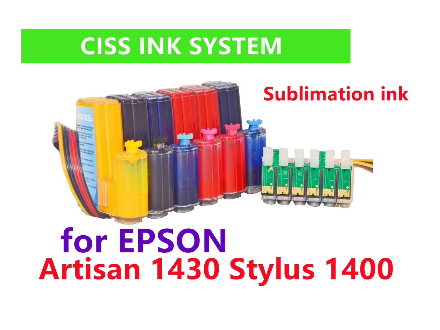 Empty Dye Sublimation Pigment Refillable CIS CISS Ink System for Artisan 1430 Stylus 1400 printer t079 79 cartridge