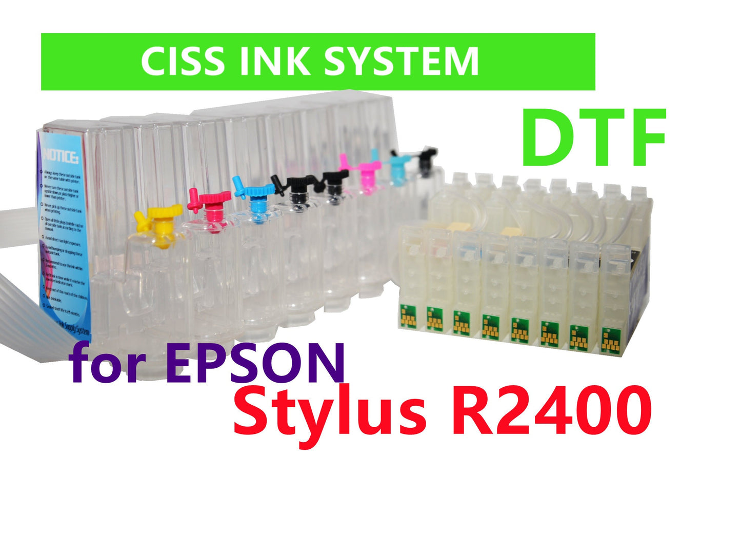 Empty cis CISS Ink System alternative for Stylus Photo R2400 Printer T059 59 with ARC for DTF Printing