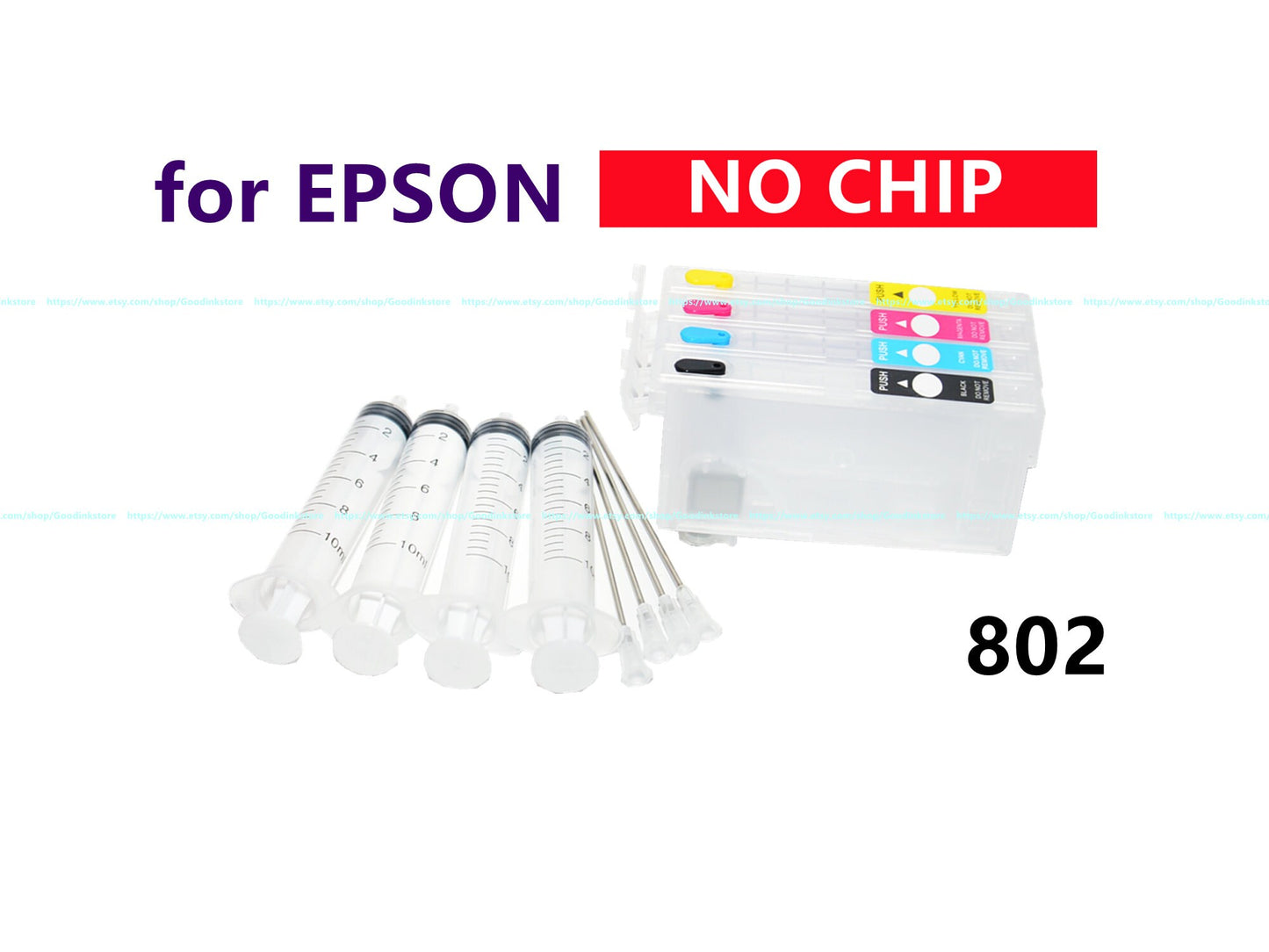 Chipless refillable cartridges Kit NOCHIP for workforce pro wf4720 wf4730 wf4730 wf4740 ec4020 ec4030 ec4040 chipless printer only T802 802