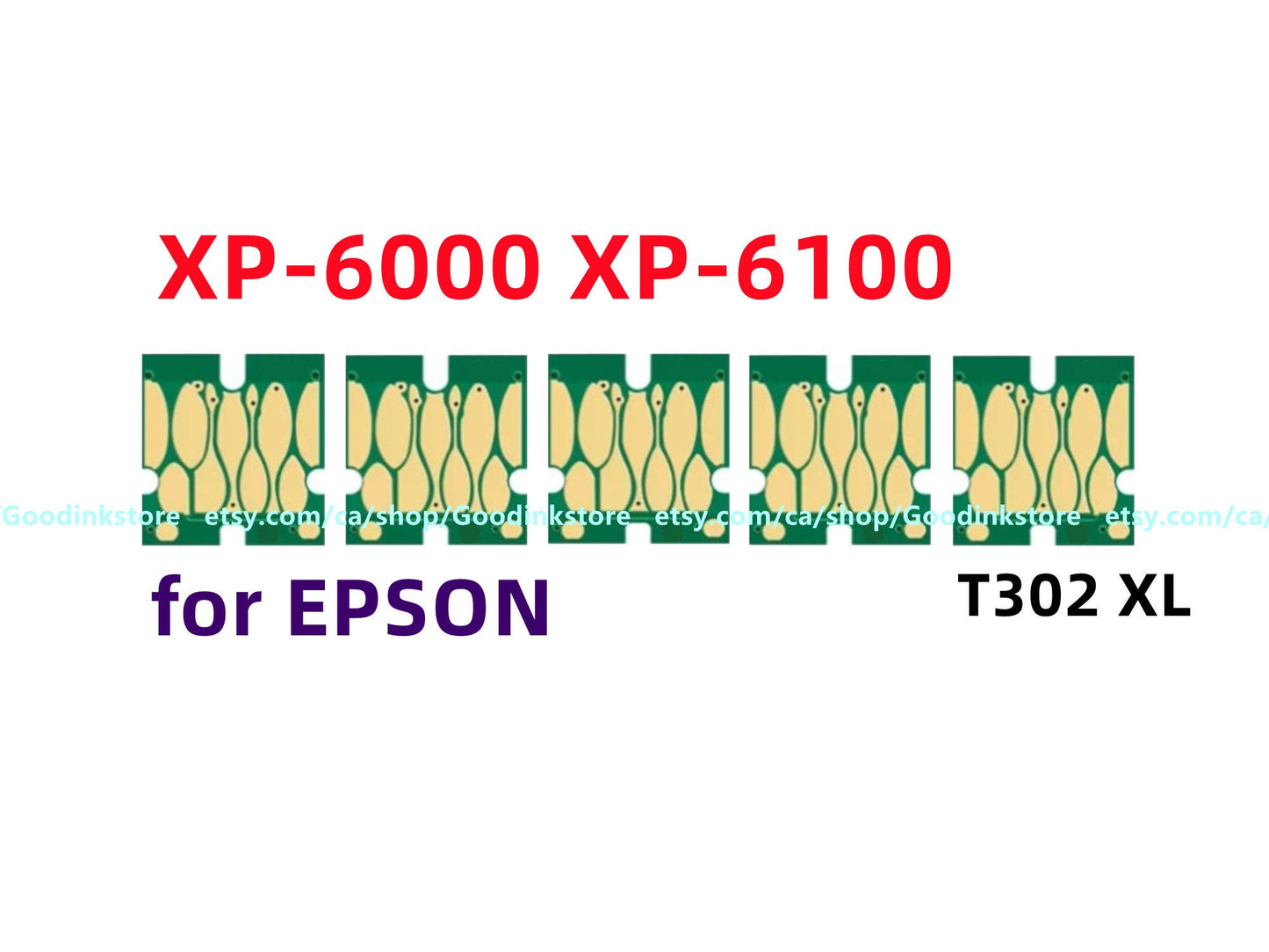 5X T302 XL Single Use Chip for our Refillable Ink Cartridge for Xp 6000 Xp 6100