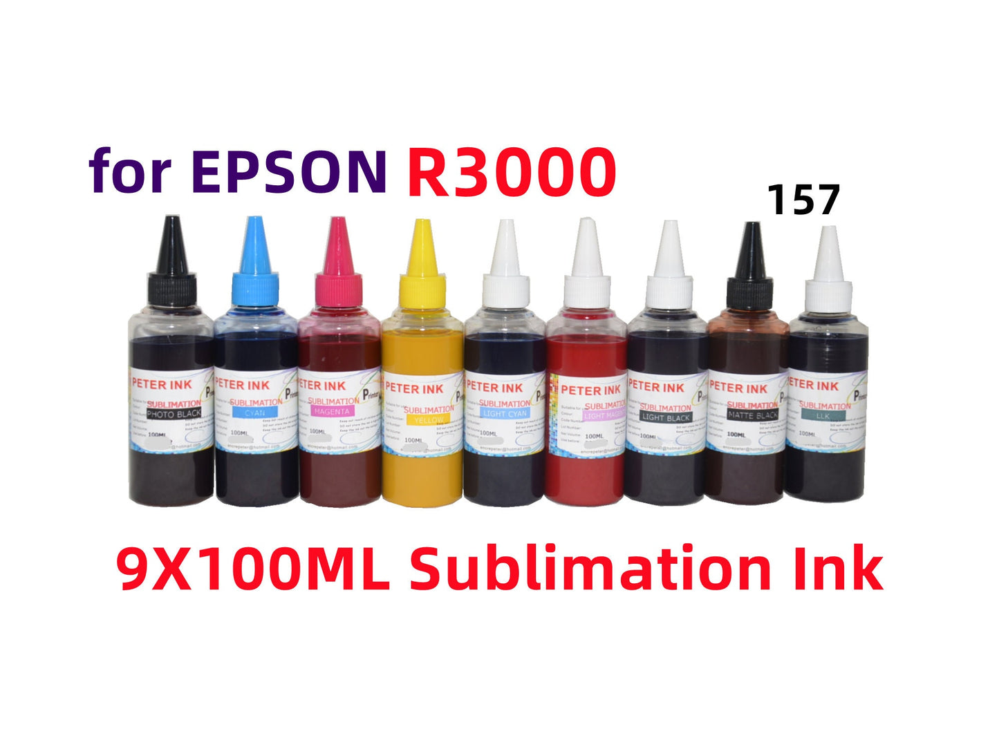 9X100ML Premium Sublimation refill Ink for Stylus R3000 Printer T157 157 cartridge
