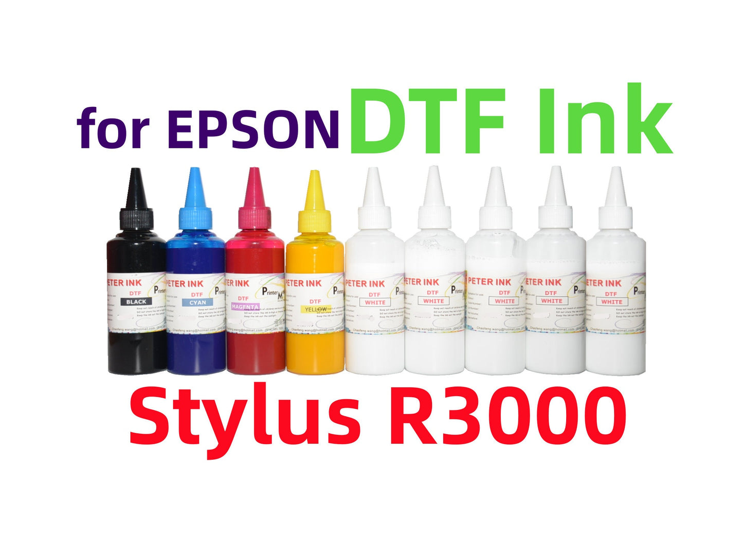 9X100ML Premium DTF Direct To Film refill Ink for SureColor P600 P800 Stylus R3000 Stylus Pro 3800 3880 4900 Printer