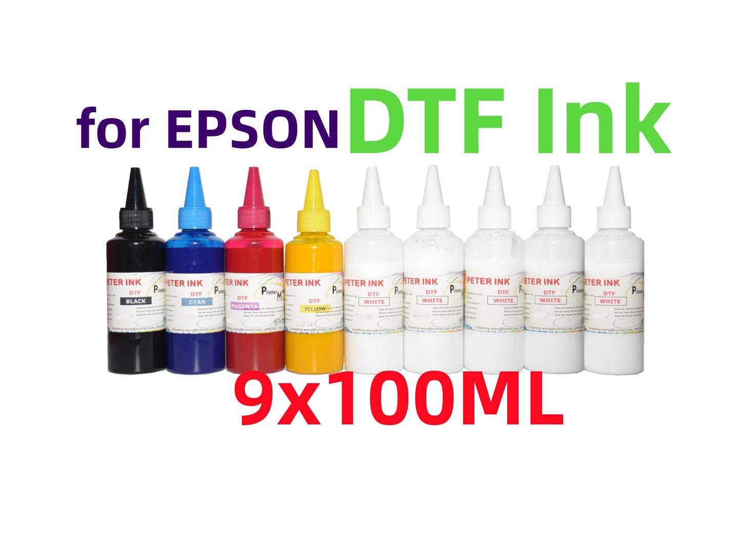 9X100ML Premium DTF Direct To Film refill Ink for SureColor P5000 Printer