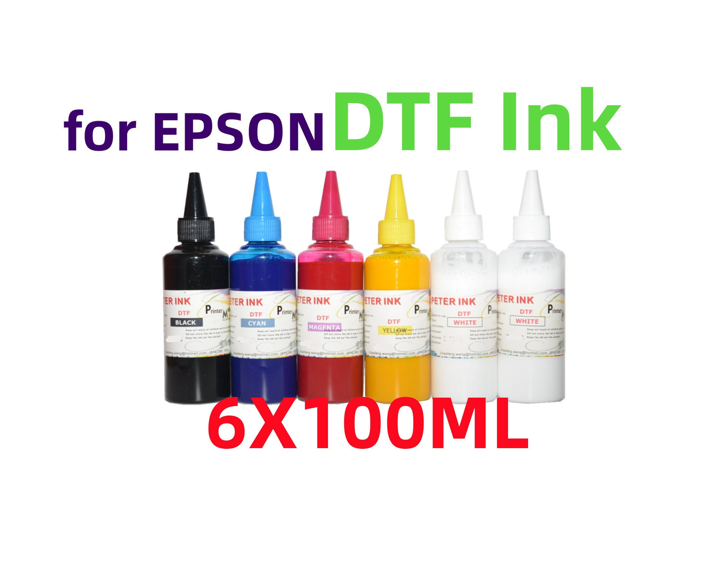 6X100ML Premium DTF Direct To Film refill Ink for Xp-15000 Artisan 1430 Stylus 1400 ET-8550 ET-8500 L1800 L800 L805 Printer