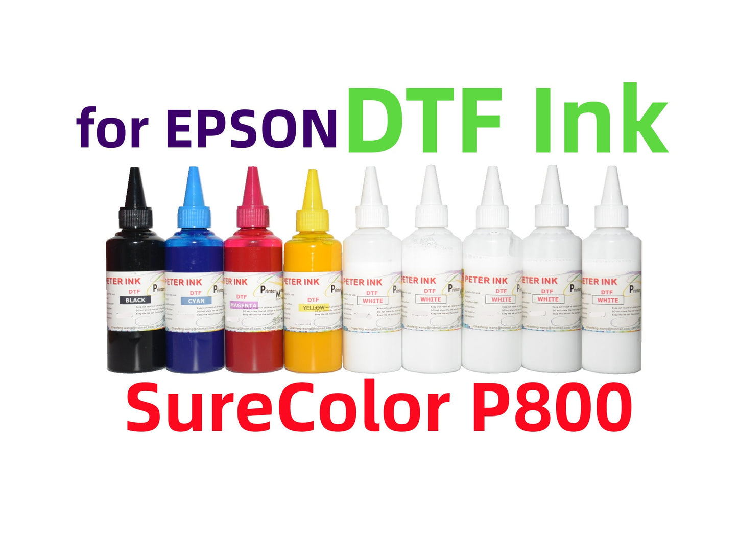 9X100ML Premium DTF Direct To Film refill Ink for SureColor P600 P800 Stylus R3000 Stylus Pro 3800 3880 4900 Printer