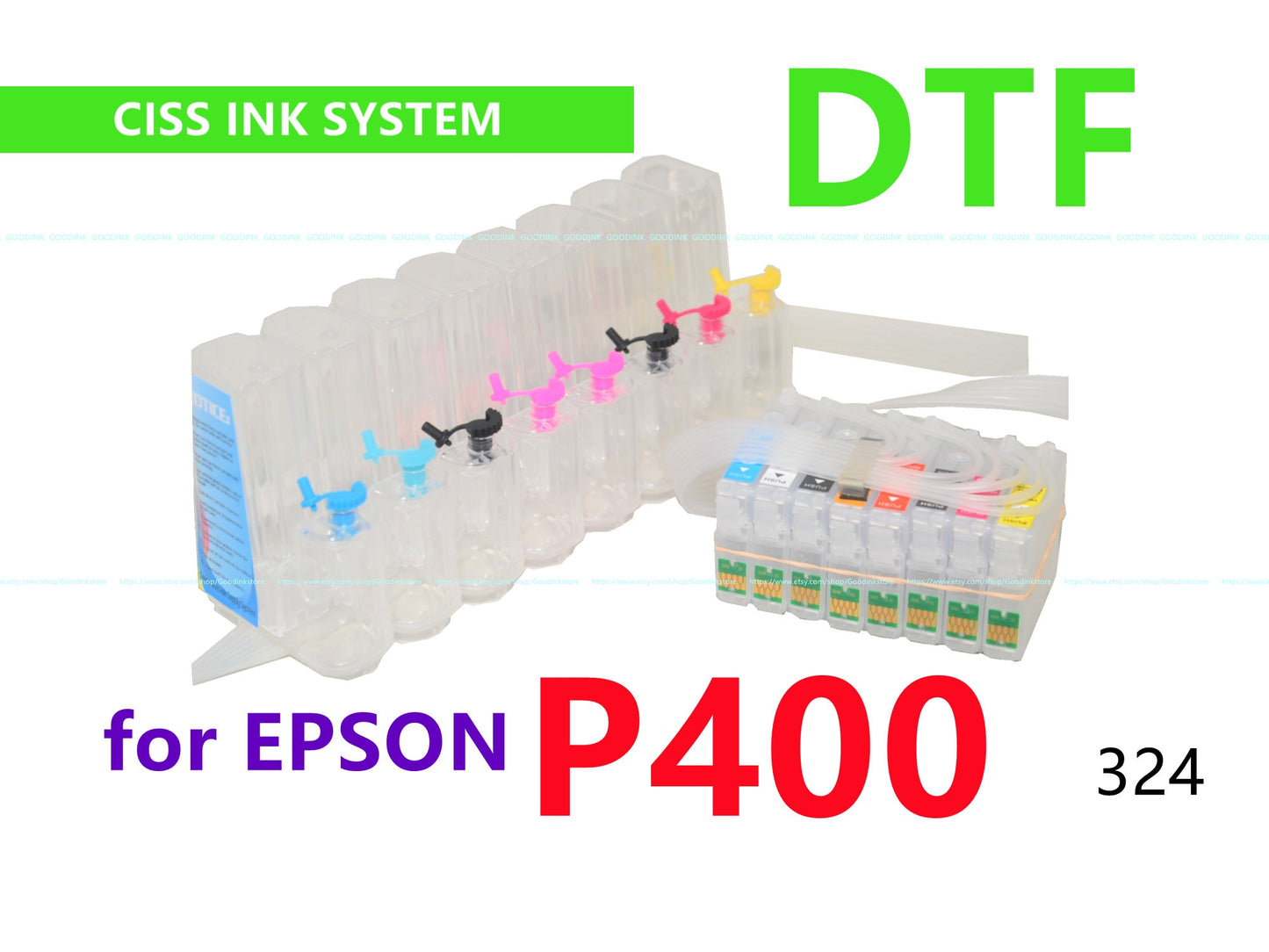 Empty cis CISS Ink System alternative for SureColor P400 Printer T324 324 with ARC for DTF Printing