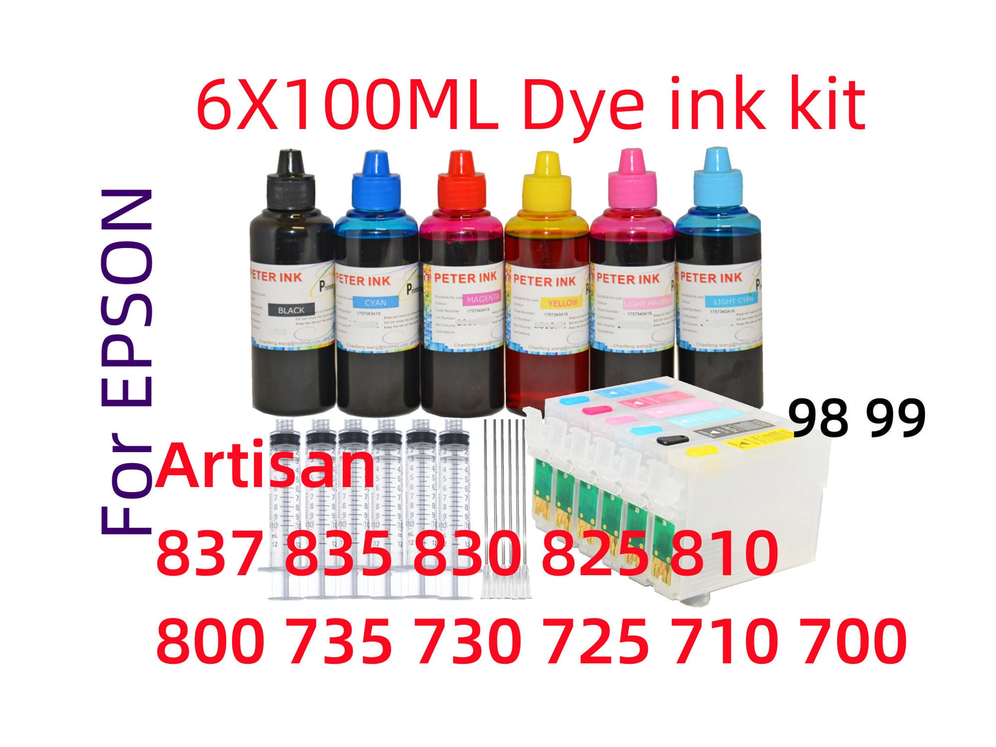 Empty Refillable Ink Cartridge for Artisan 837 835 830 825 810 800 735 730 725 710 700 Printer T098 98 T099 99 ink cartridge