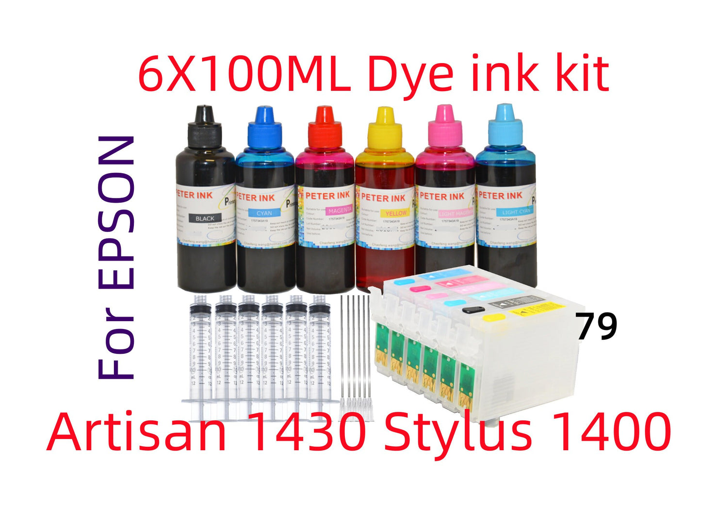 Empty, dye, sublimation, pigment ink Refillable Ink Cartridge for Artisan 1430 Stylus 1400 Printer T079 79 ink cartridge