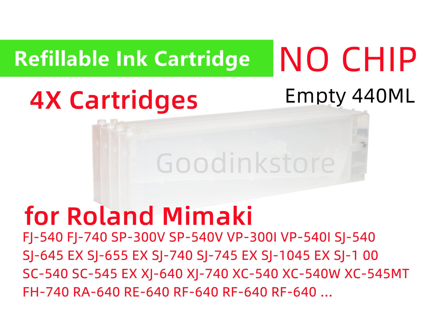 Empty 440ML Refillable Ink Cartridge for Roland Mutoh Mimaki Fh740 Ra640 Rf640A Rs640 Rs540 Re640 Rf640 ex