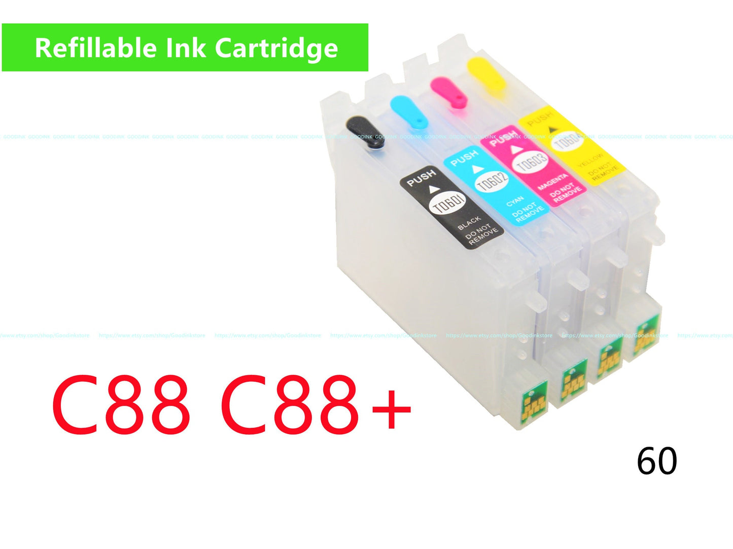 Empty Refillable Ink Cartridge alternative for Stylus C88 C88+ Printer 60 ink cartridge