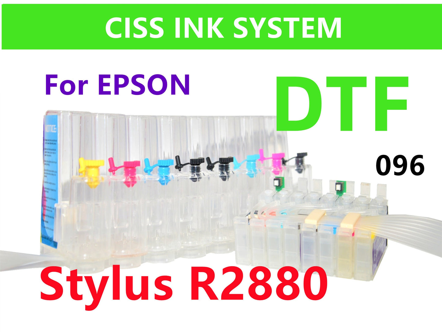 Empty cis CISS Ink System for Stylus Photo R2880 Printer T096 96 with ARC for DTF Printing