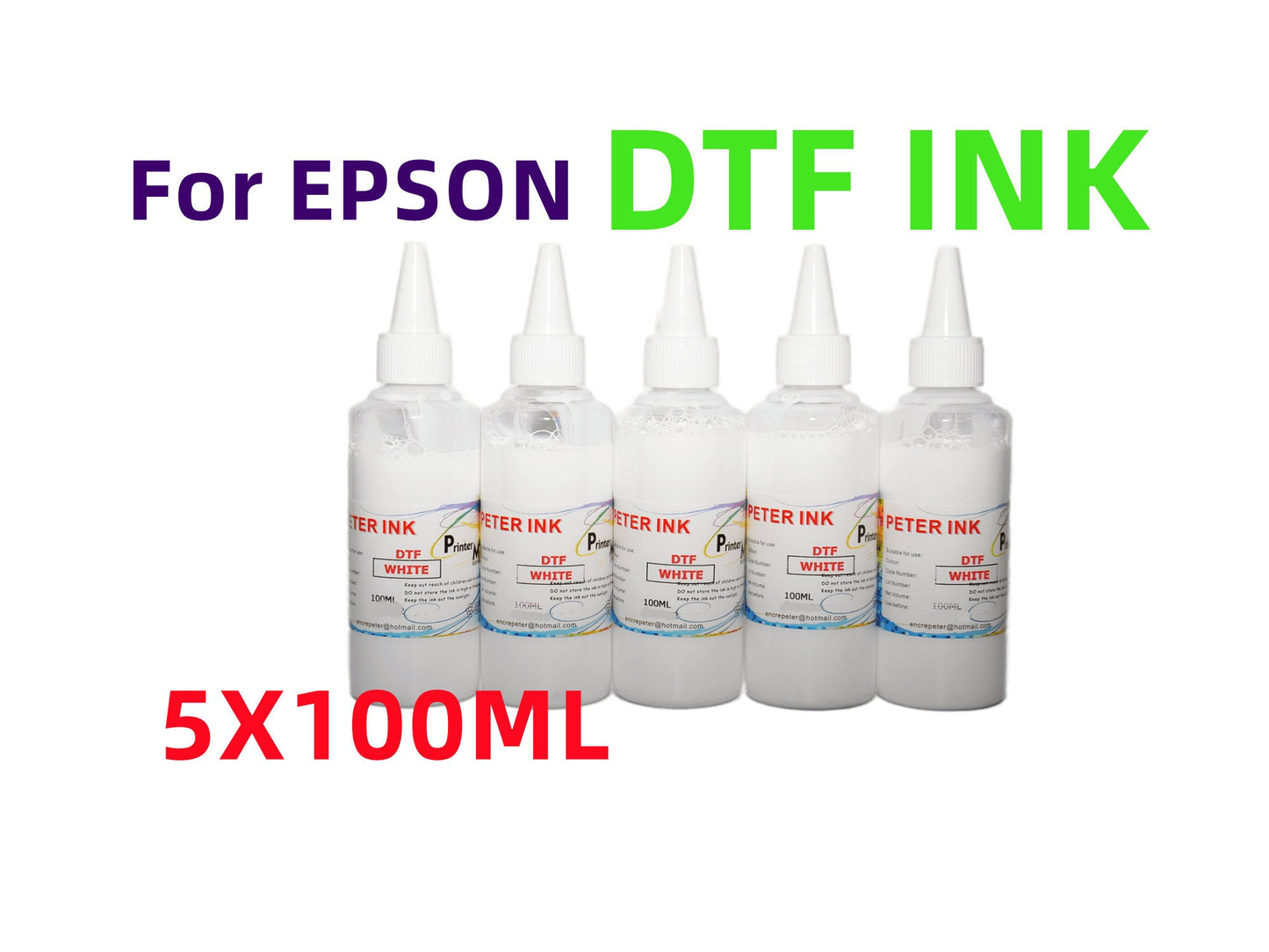 5X100ML Premium DTF Direct To Film refill Ink for Stylus Pro 3800 3880 4800 4880 4900 P5000 Printer