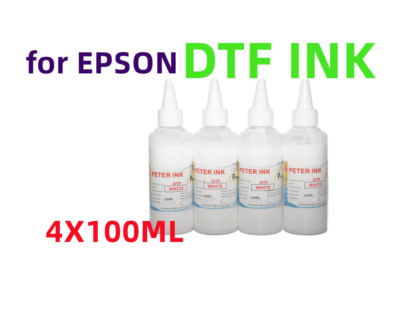 4X100ML Premium DTF Direct To Film refill Ink for Xp-15000 Artisan 1430 Stylus 1400 ET-8550 ET-8500 L1800 L800 L805 Printer