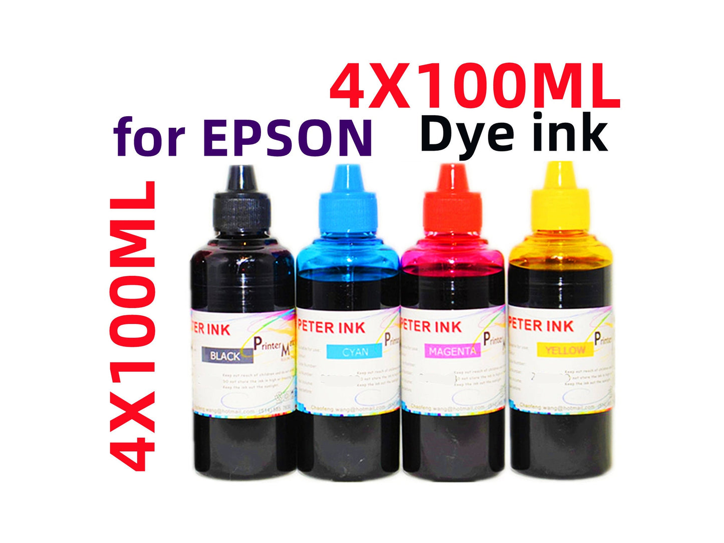 4X100ML Premium Regular Dye Ink for WF-2760 WF-2750 Wf-2660 wf-2650 Xp-424 Xp-420 xp-324 xp-320 T220 220 refillable cartridges CISS