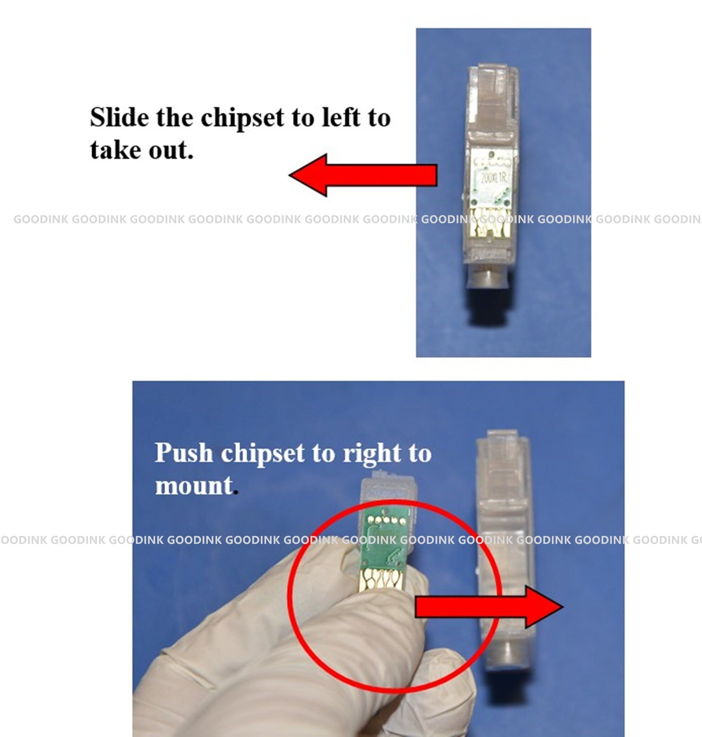 4 X T222 222 XL Single Use Chip for our Refillable Ink Cartridge for Wf 2960 Xp 5200 printer