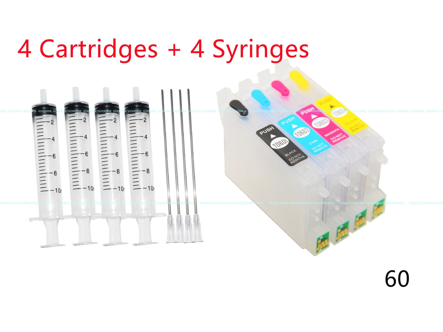 Empty Refillable Ink Cartridge alternative for Stylus C88 C88+ Printer 60 ink cartridge