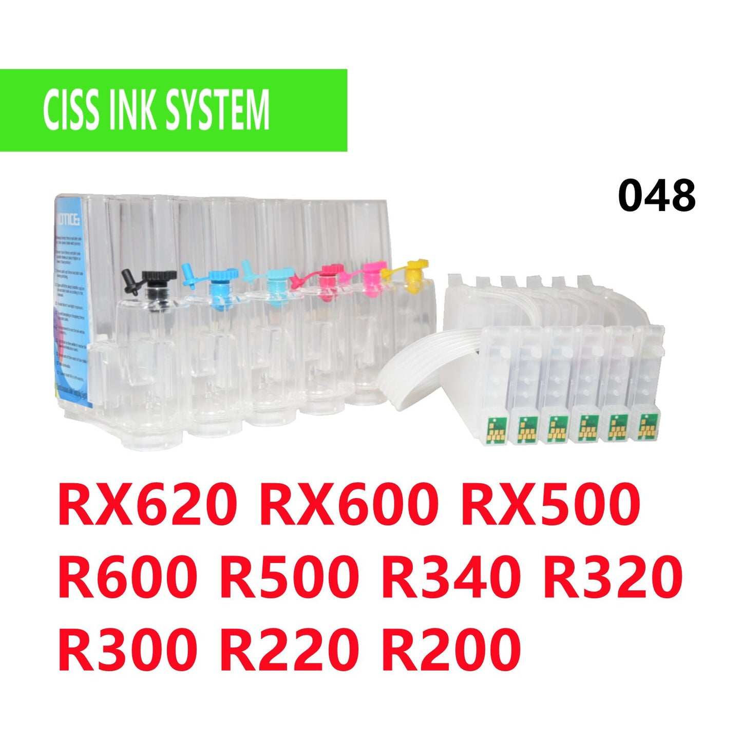 CISS ink system T048 48 for R200 R300 R220 R320 R340 R500 R600 RX500 RX600 RX620 -empty