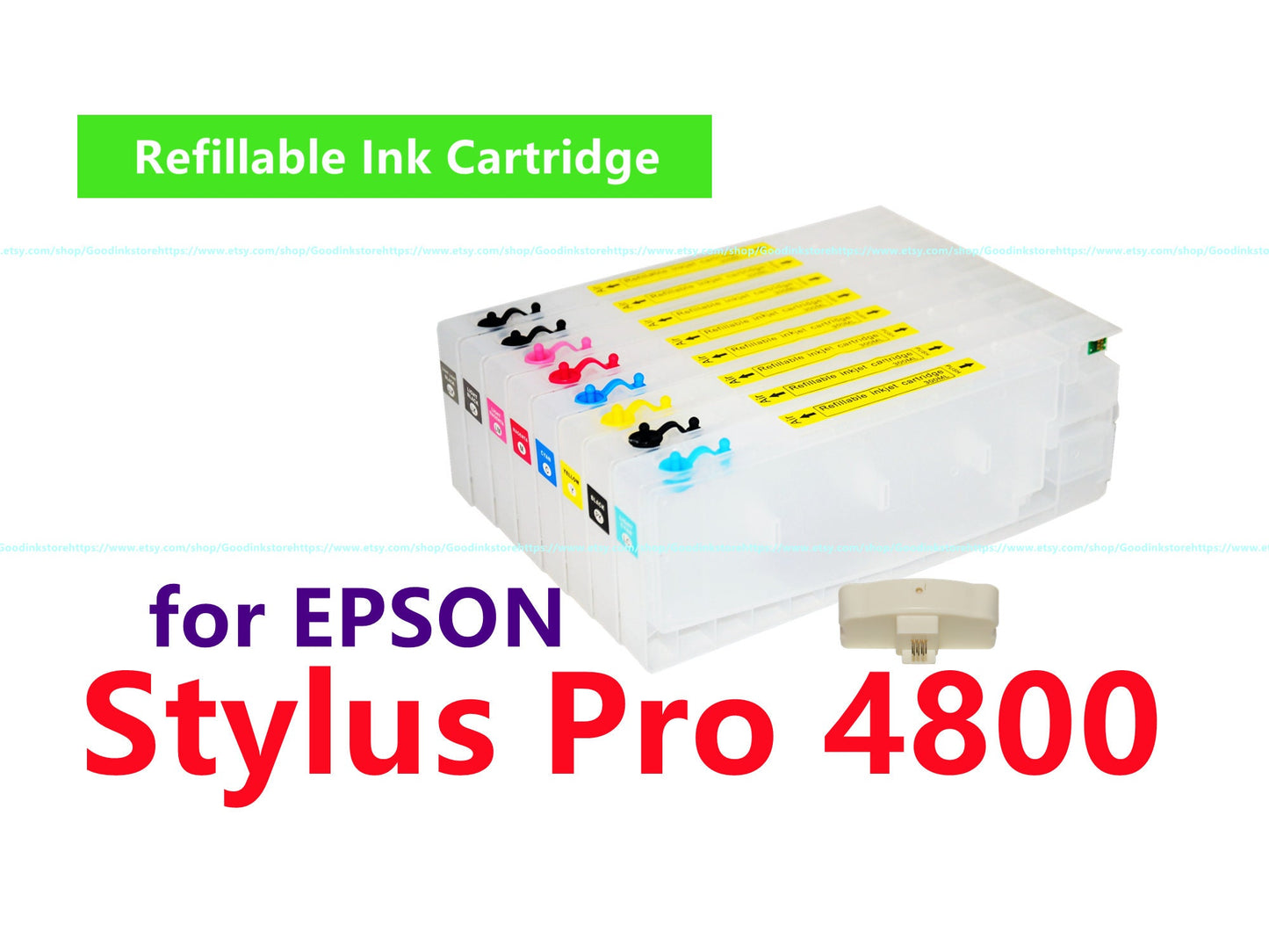8 Empty Refillable Ink Cartridge kit for Stylus Pro 4880 4800 Printer
