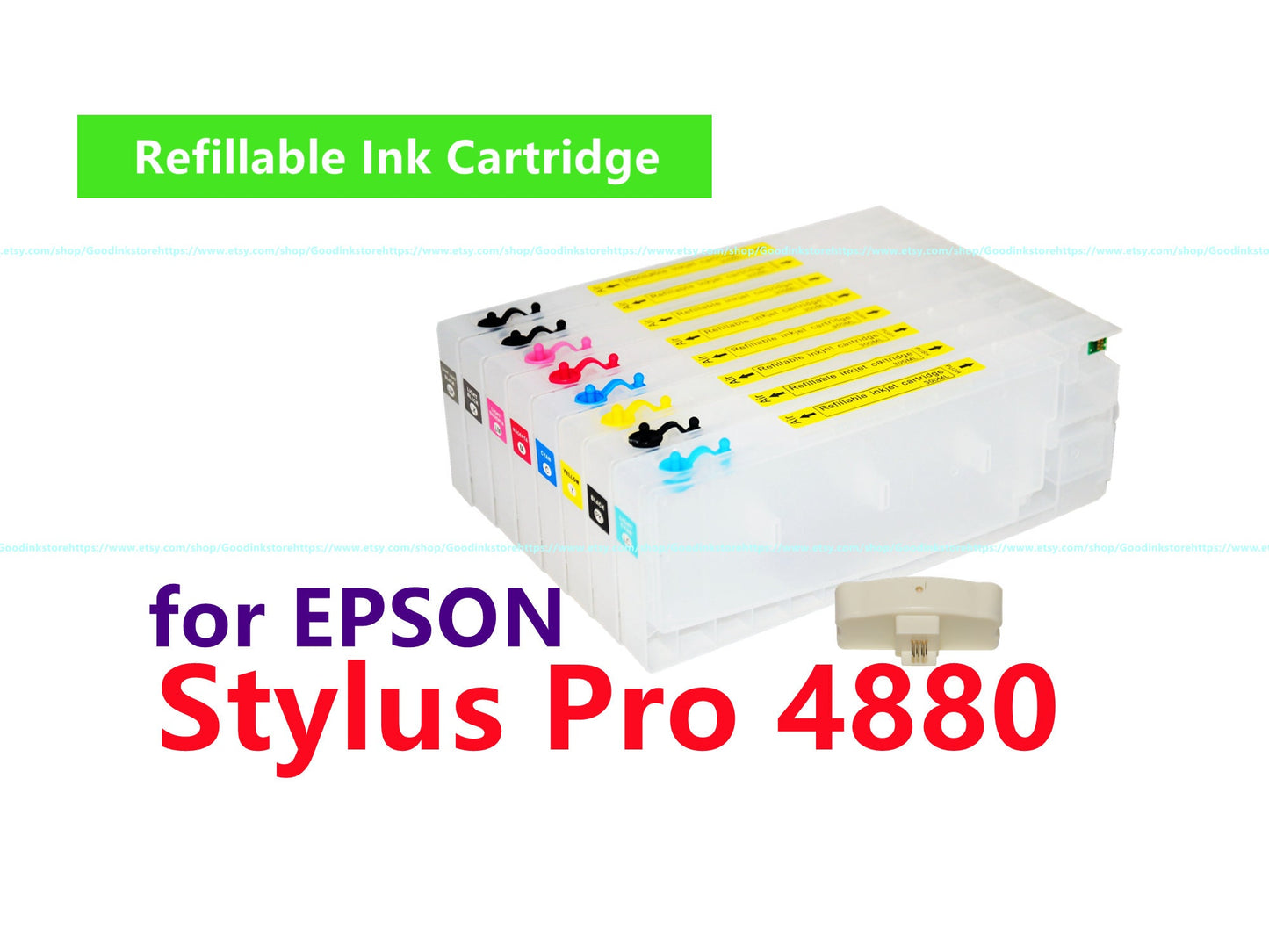 8 Empty Refillable Ink Cartridge kit for Stylus Pro 4880 4800 Printer