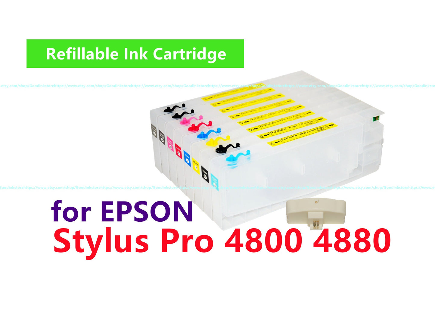 8 Empty Refillable Ink Cartridge kit for Stylus Pro 4880 4800 Printer