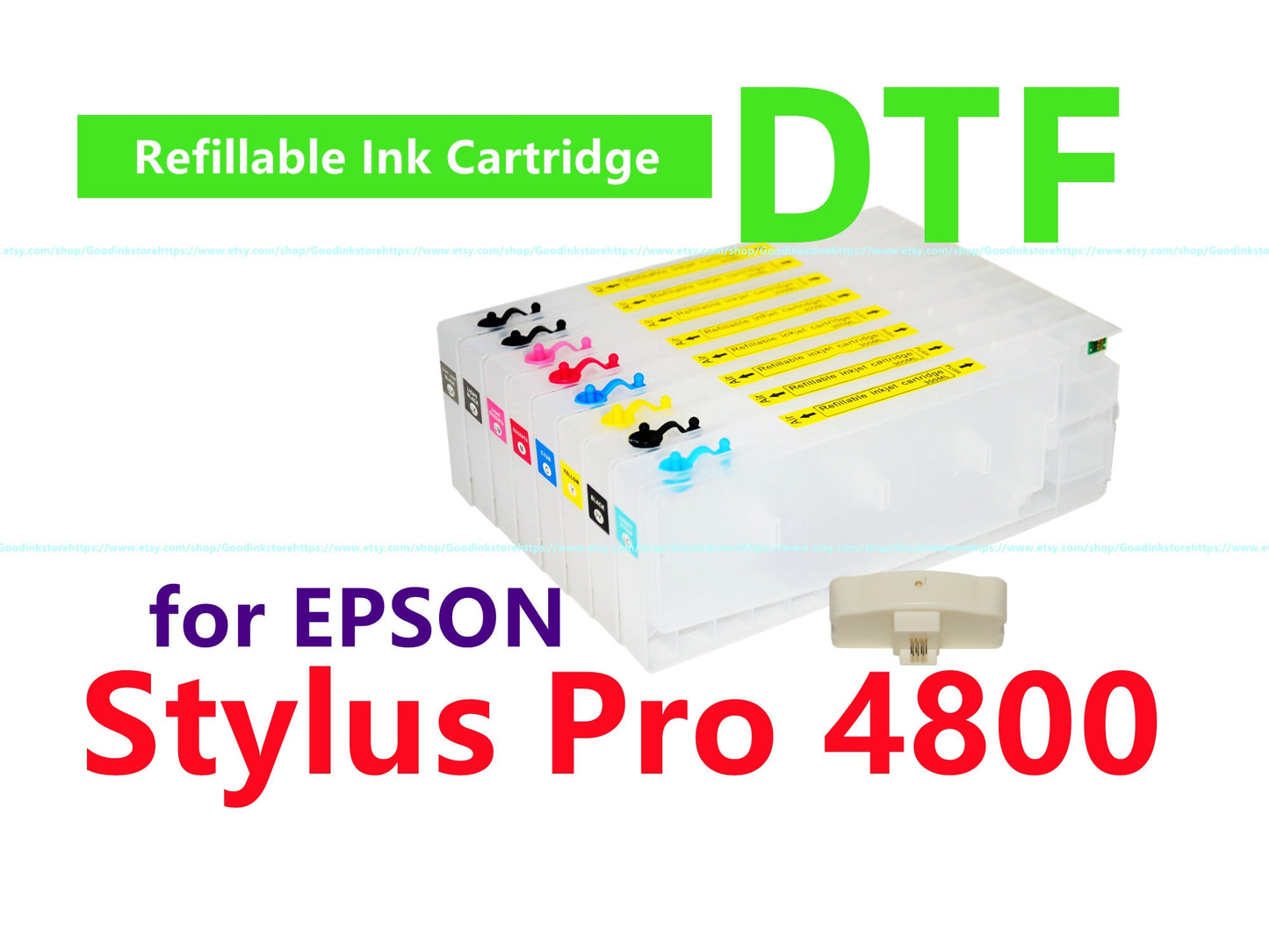 8 Empty Refillable Ink Cartridge kit for Stylus Pro 4880 4800 Printer for DTF printing