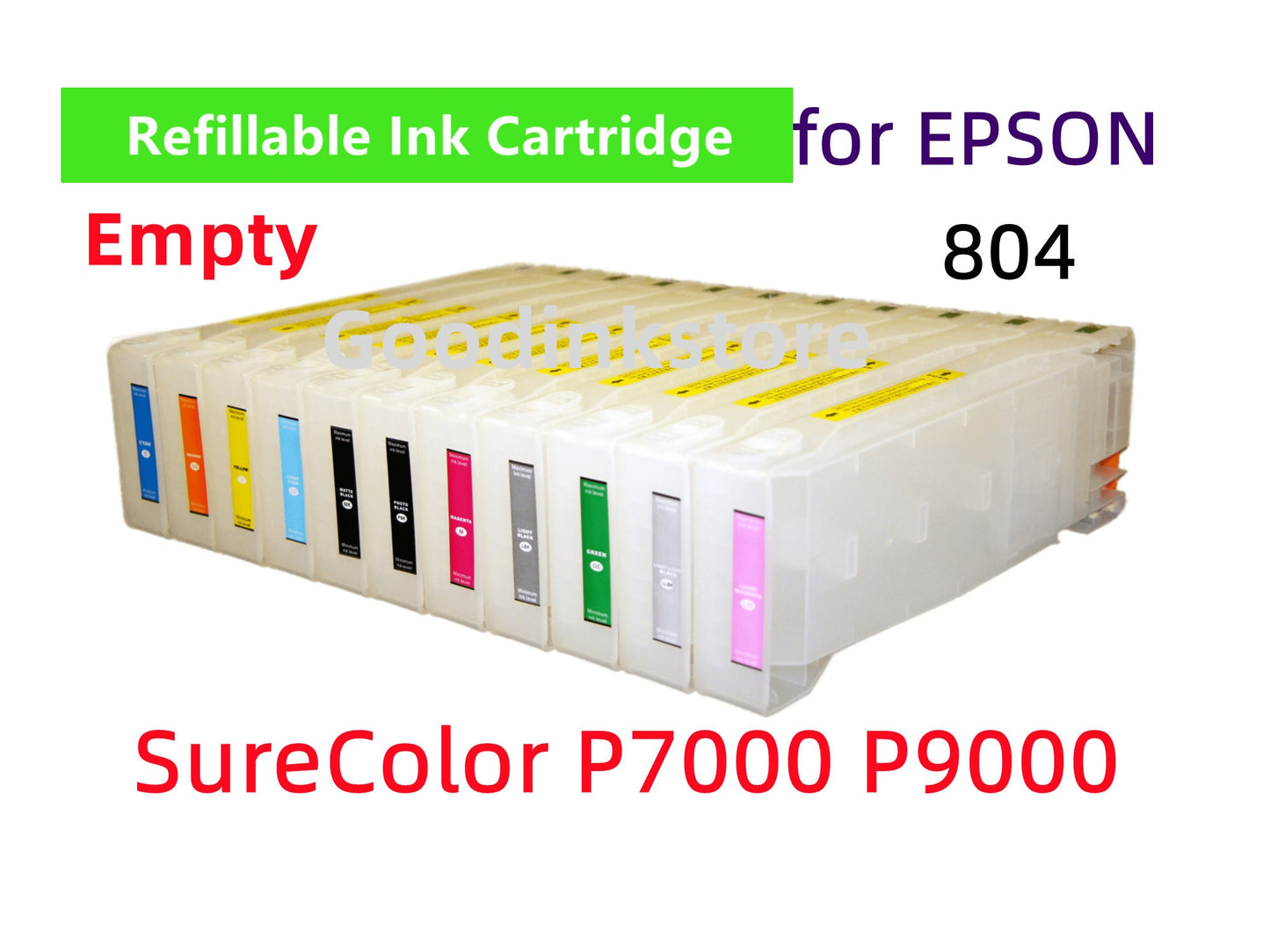 SureColor P7000 P9000 11 Refillable Ink Cartridge T804 804 T8041~T8049 T804A T804B -Empty with chip