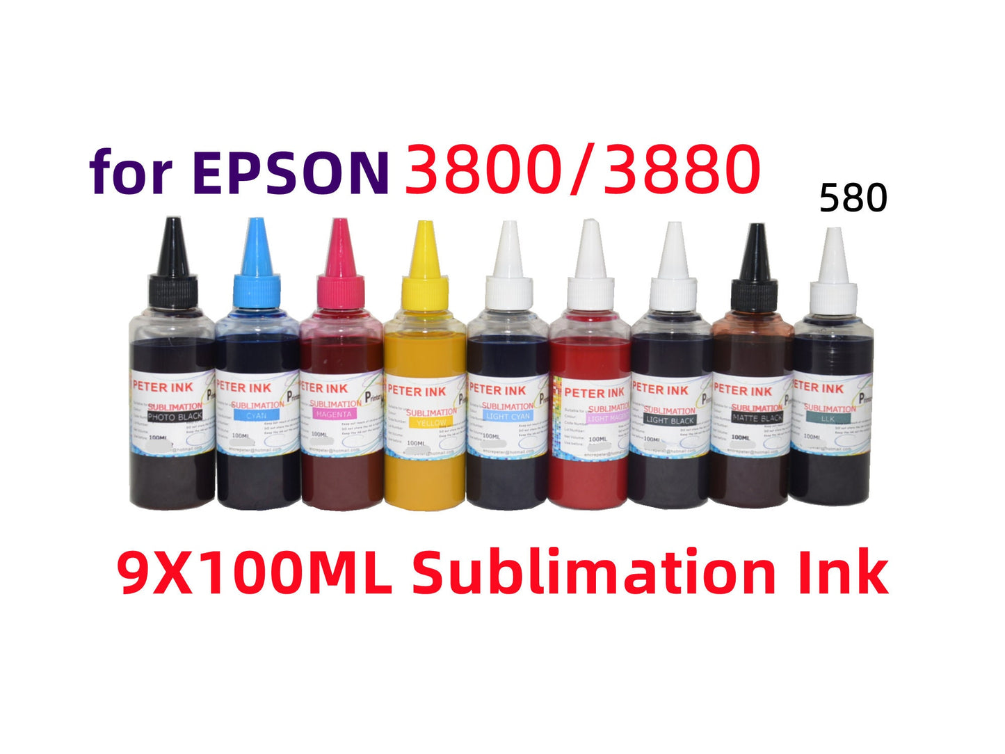 9X100ML Premium Sublimation refill Ink for Stylus Pro 3800 3880 Printer T580 580 cartridge