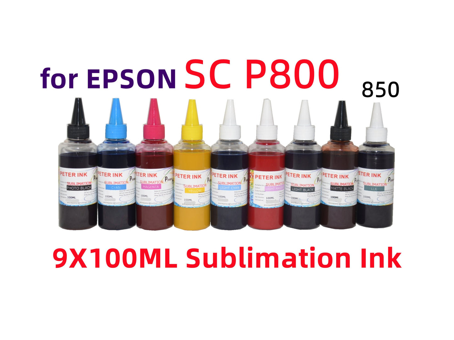 9X100ML Premium Sublimation refill Ink for Surecolor P800 Printer T850 850 cartridge