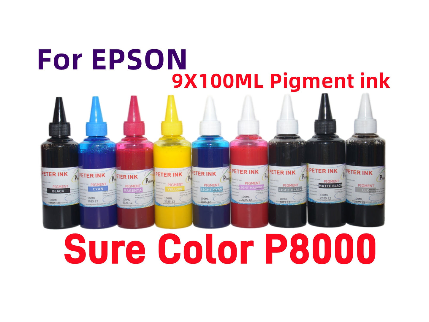 SureColor SC P8000 Printer T804 804 Cartridge Premium Pigment refill Ink - 9X100ML