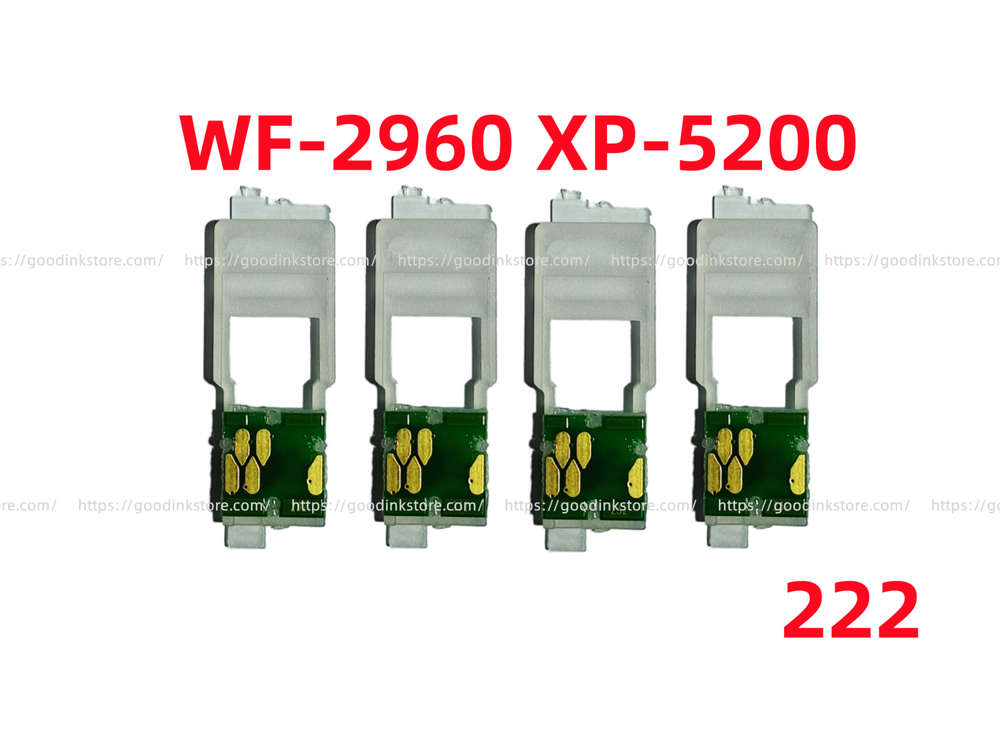 4 X T222 222 XL Single Use Chip for our Refillable Ink Cartridge for Wf 2960 Xp 5200 printer