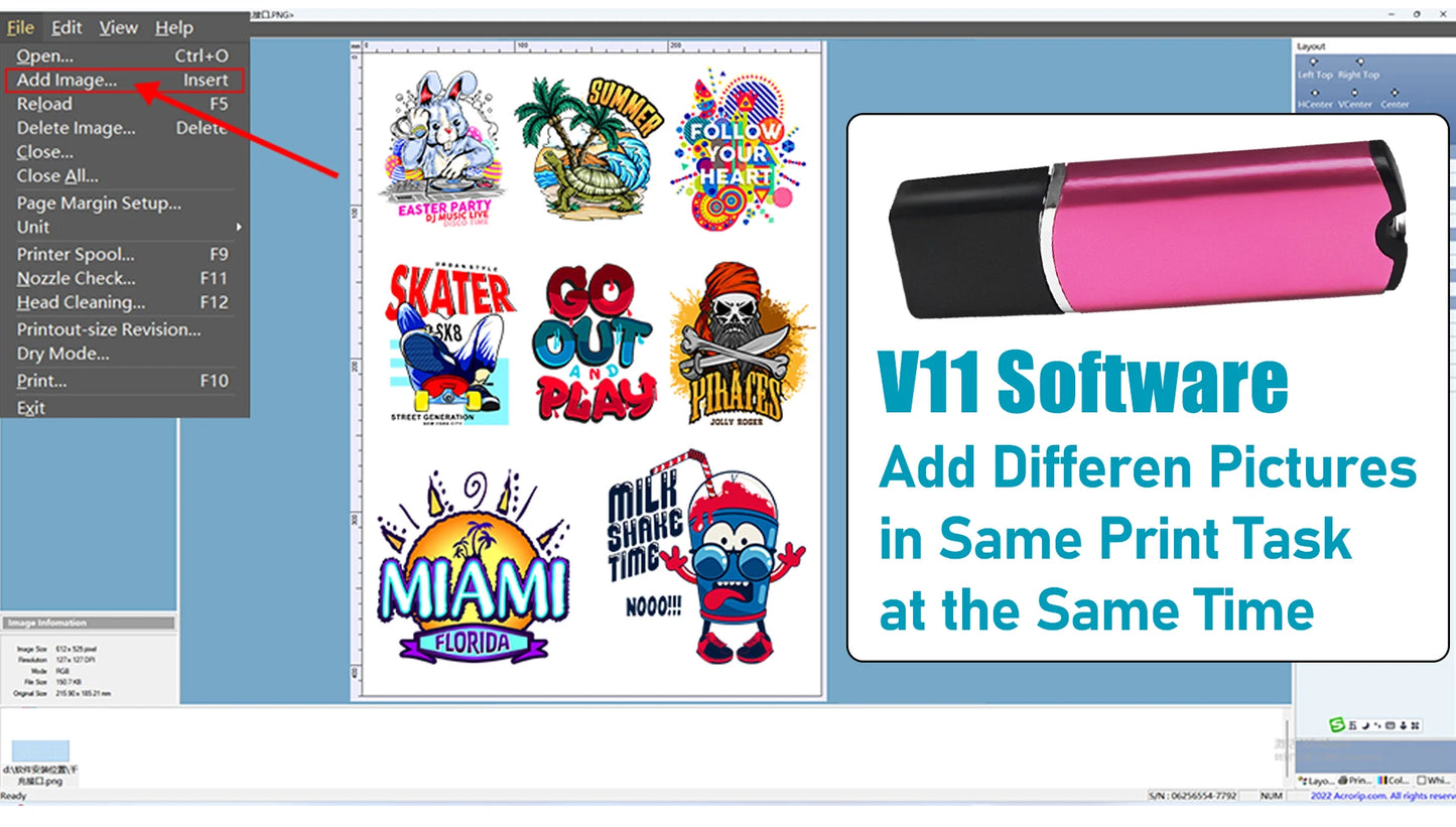 for xp 15000 artisan 1430 1400 et-8550 8500 R1800 r1900 r2000 p600 p800 V11.2 DTF RIP Dongle