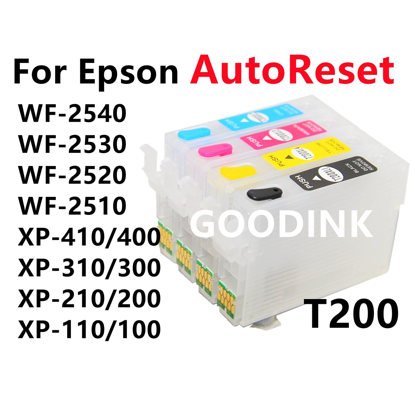 Refillable Ink Cartridge kit for workforce wf-2540 wf-2530 wf-2520 wf-2510 Expression xp-410 xp-400 xp-310 xp-300 xp-210 printer T200 200xl