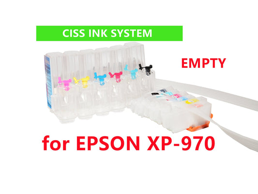 Empty, Dye, Sublimation, Pigment Refillable CIS CISS Ink System  for Expression Photo XP-970 T277 277 ink cartridge