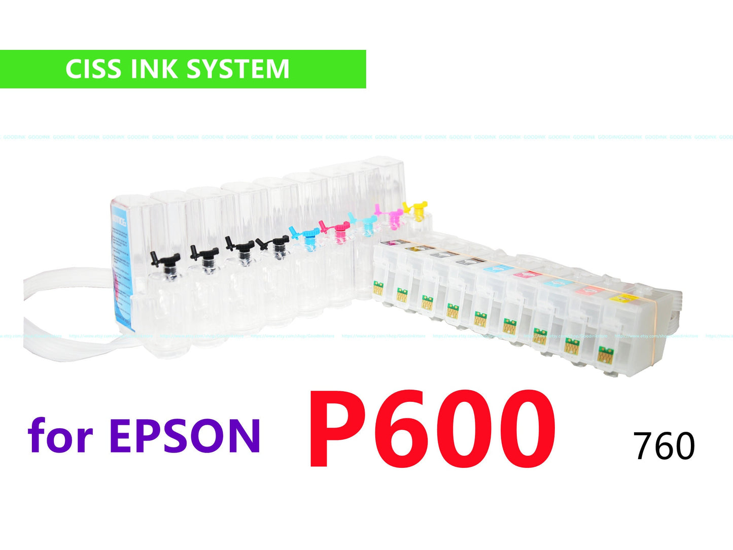 Empty CIS CISS Ink System for for SureColor sc P600 wide format printer T760 760 Cartridge with ARC