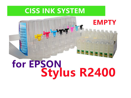 Refillable Empty dye, pigment, sublimation ink cis CISS Ink System for Stylus Photo R2400 Printer T059 59 with ARC