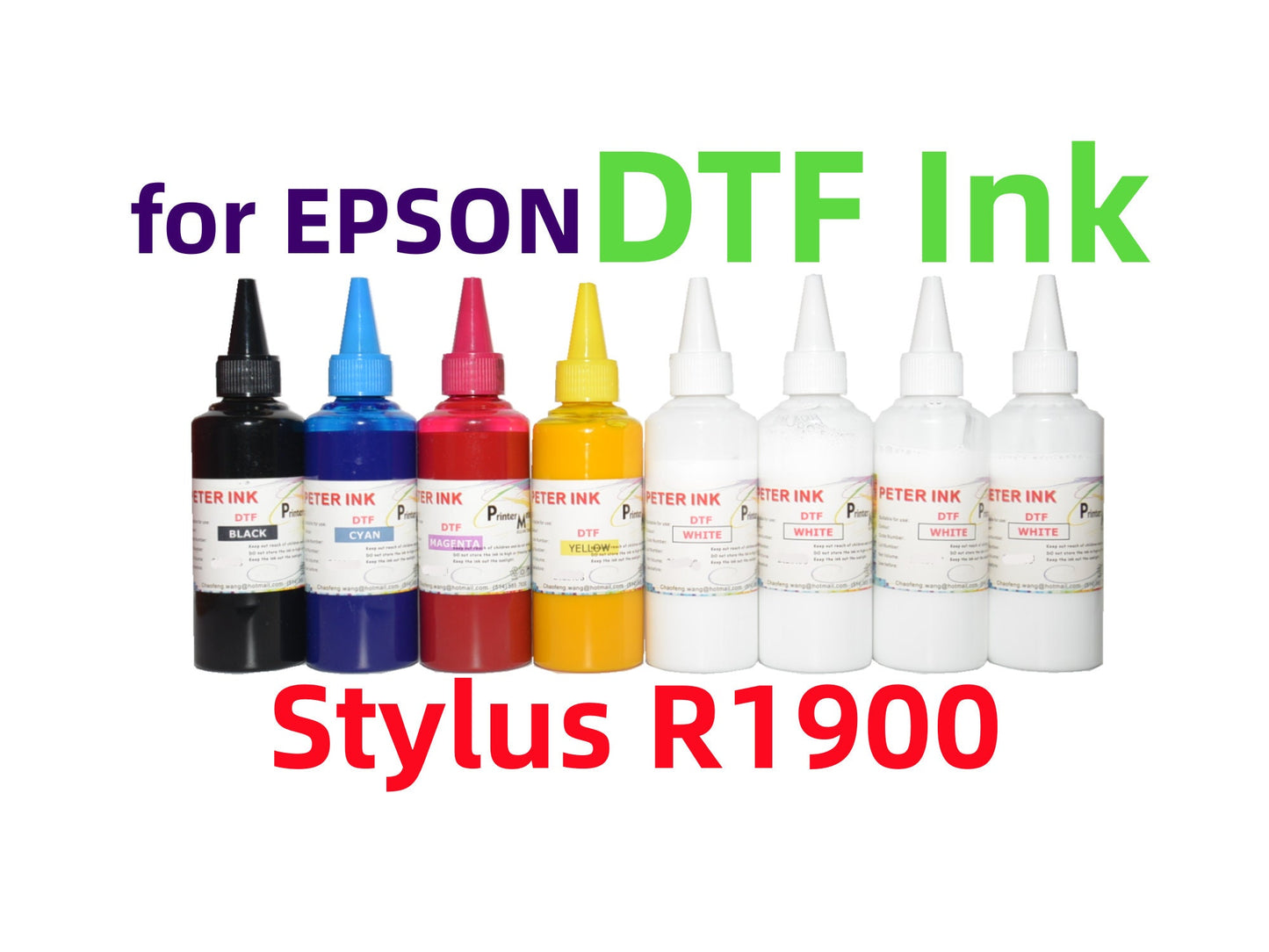 8X100ML Premium DTF Direct To Film refill Ink for Stylus R1800 R1900 R2000 R2400 R2880 SureColor P400 Printer