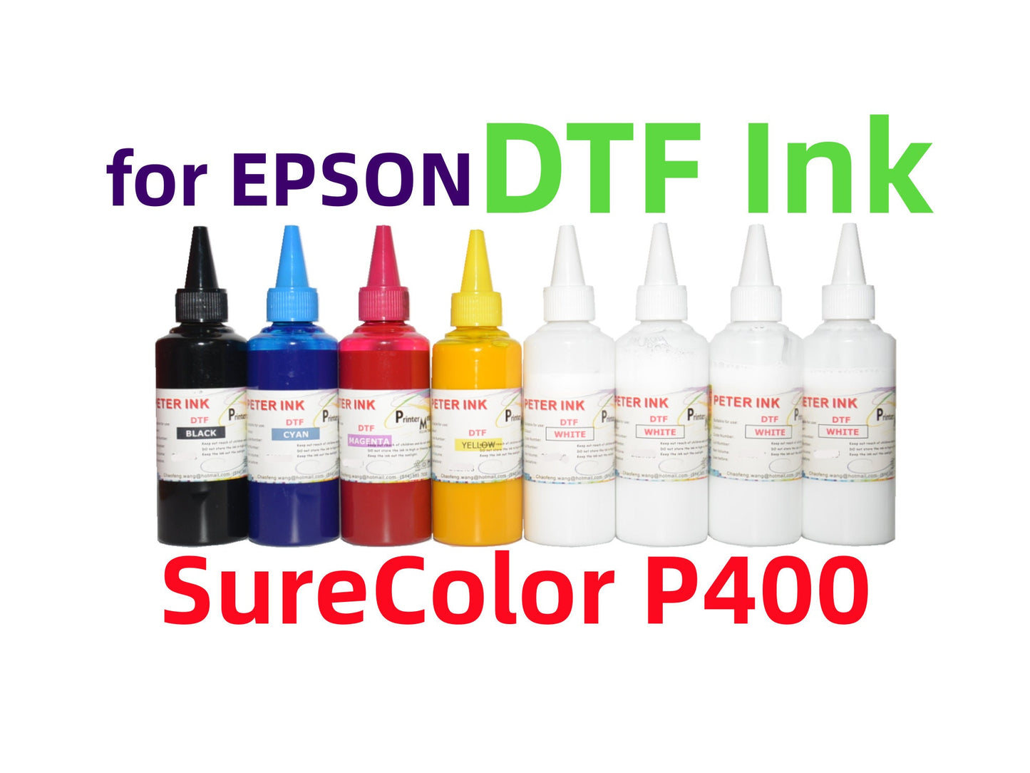 8X100ML Premium DTF Direct To Film refill Ink for Stylus R1800 R1900 R2000 R2400 R2880 SureColor P400 Printer