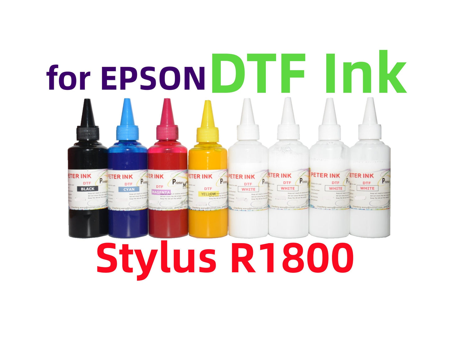 8X100ML Premium DTF Direct To Film refill Ink for Stylus R1800 R1900 R2000 R2400 R2880 SureColor P400 Printer