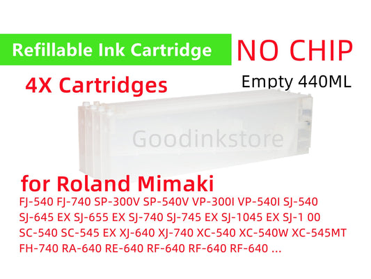 Empty 440ML Refillable Ink Cartridge for Roland Mutoh Mimaki Sj745 Sj1045 ex Sj1000 Sc540 Sc545 ex Xj640 Xj740 Xc540W Xc545MT