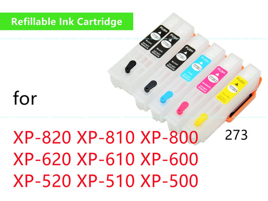 Refillable Ink Cartridge for Expression Premium XP-820 XP-810 XP-800 Xp-620 xp-610 xp-600 xp-520 xp-510 xp-500 T273 273 ink cartridge