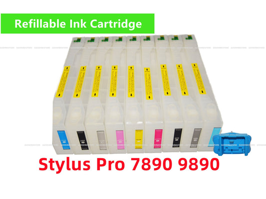 9 Empty Refillable Ink Cartridge kit T636 636  T6361~T6369 for Stylus Pro 7890 9890 Printer