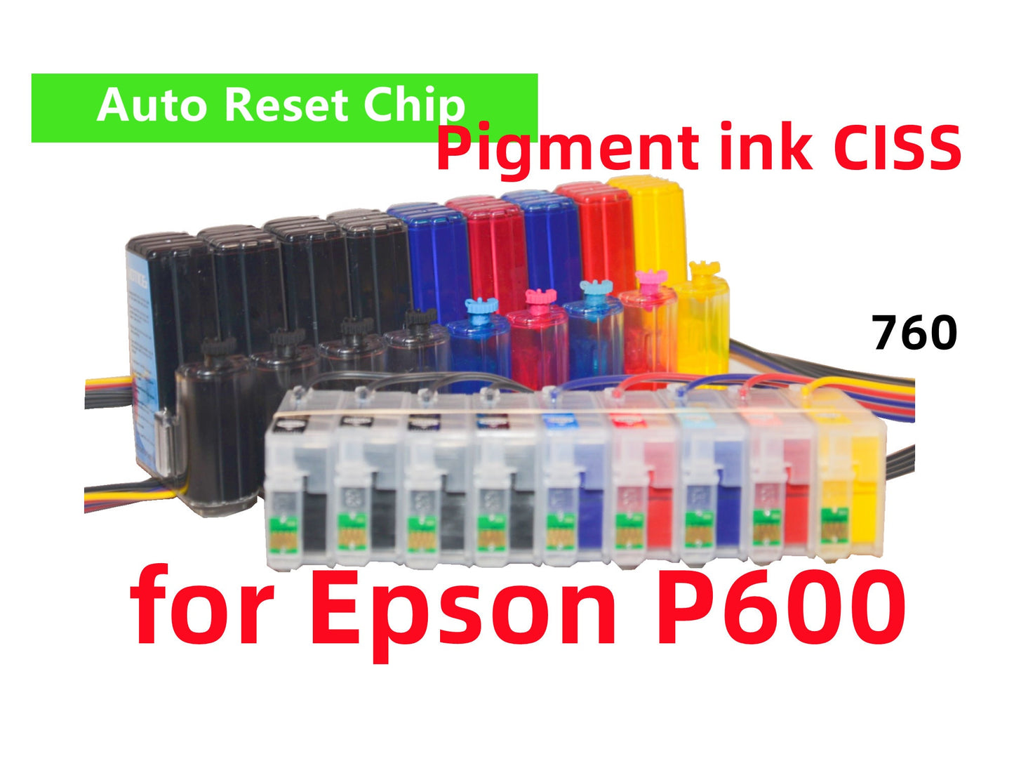 Empty CIS CISS Ink System for for SureColor sc P600 wide format printer T760 760 Cartridge with ARC