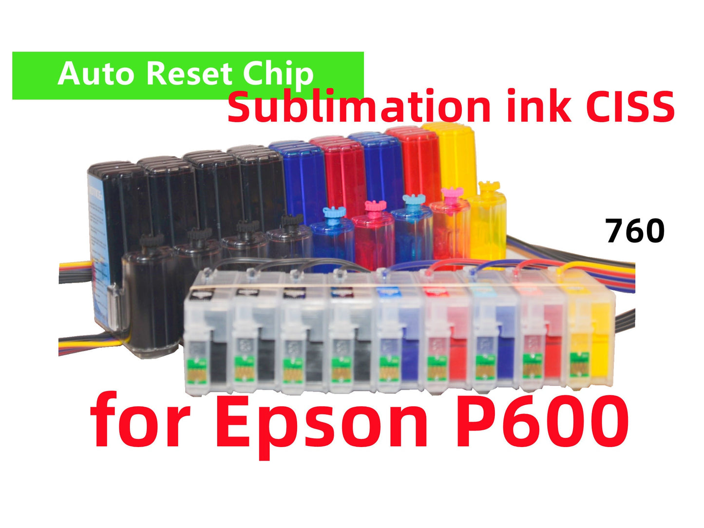 Empty CIS CISS Ink System for for SureColor sc P600 wide format printer T760 760 Cartridge with ARC