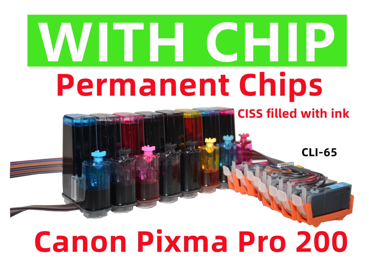 Good Ink Empty / Dye ink CIS CISS Ink System for Canon PIXMA Pro-200 Pro 200 Pr ...